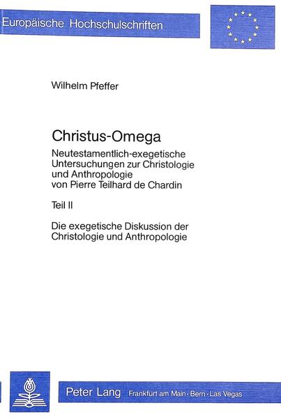 Die vorliegende Arbeit beschäftigt sich exegetisch mit den biblischen Grundlagen des theologischen Weltbildes Teilhard de Chardins. Im ersten Band wird ein Kompendium der Anthropologie, Christologie, Ekklesiologie und Eschatologie in Teilhards Weltschau vorgelegt. Der zweite Band beinhaltet die Exegese der einschlägigen Schriftstellen und Termini im Corpus Paulinum, besonders des Epheserbriefes und des Kolosserbriefes, und eine Antwort auf die Frage, ob und inwieweit Teilhard de Chardin die Schrift begründet für seine Konzeption heranziehen kann.