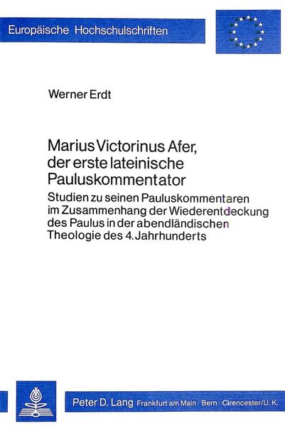 In dem halben Jahrhundert von 360-410 erwacht in der Theologie des Abendlandes ein lebhaftes Interesse am Apostel Paulus, dessen Briefe kommentiert werden. Am Anfang dieser Entwicklung steht Marius Victorinus. Wie kommt dieser römische Rhetor und neuplatonische Philosoph, der erst im Alter zum Christentum konvertierte, dazu, Paulusbriefkommentare zu schreiben?