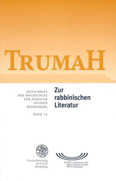 Die vorliegende Ausgabe von Trumah versammelt literatur- und sozialgeschichtliche Untersuchungen zum rabbinischen Judentum. Die Beiträge geben einen Eindruck der Vielfalt aktueller Forschungsansätze über die als epocheübergreifend verstandene rabbinische Kultur im deutschsprachigen Raum und auf internationaler Ebene.