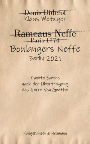 Leben wir am Vorabend einer Revolution? Befinden wir uns mitten drin? Wer weiß? Zumindest könnte man bei der Lektüre des posthum veröffentlichten Dialog-Romans Rameaus Neffe des großen Aufklärers Denis Diderot darüber ins Grübeln kommen, zumal dann, wenn man das Treiben im Paris des 18. Jahrhunderts, das Diderot erbarmungslos seziert, in das Berlin der Gegenwart versetzt: Salons, Tafeln, Geschäfte, halbe Wahrheiten, ganze Lügen, Musik und Pantomime, Politik und Unterhaltung, Klatsch und Tratsch, Saftiges und Kluges, Altbackenes und ganz frische Schrippen. Alles was das Herz begehrt - und der Verstand natürlich auch. Diderot ein Prophet? Vielleicht. Eher ein sehr unbestechlicher Analytiker, dessen Scharfblick uns mit spielerischer Leichtigkeit aus dem Café de la Régence in der Rue St. Honoré, ins Café Einstein in der Berliner Kurfürstenstraße phantasiert.