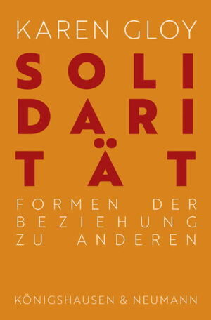 Solidarität ist die unverzichtbare Grundlage jeder Gesellschaft. In Notzeiten rücken die Menschen enger zusammen, während in Überflussgesellschaften jeder seinen eigenen Weg geht mit Insistenz auf seine Eigenständigkeit und seinen Eigeninteressen und Gemeinsinn eher zurückstellt. Beide: Solidarität wie Individualität gehören in einem ausgeglichenen Verhältnis zusammen. Das Buch analysiert die verschiedenen Formen der Beziehung zwischen Ich und Du, Person und Gesellschaft. Es geht aus von der historisch ursprünglichen Indifferenz beider Instanzen in Wir-Gesellschaften und in anderen Bereichen und geht über zu den übertriebenen Formen der Aufopferung der einen Seite, des Ich, für die Anderen bis zu den moderaten, ausgeglichenen Verhältnissen zwischen Ich und Du in den Beziehungen von Liebe, Verwandtschaft, Nachbarschaft, Freundschaft, Solidarität schlechthin. Das Buch stellt damit das Pendant zu dem bei K&N erschienenen Band Formen der Machtausübung dar, in dem die Übertreibungen des Ich und der Individualität thematisiert werden.