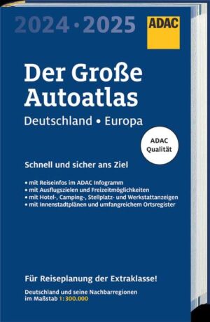 Der ADAC Autoatlas ist die ideale Orientierungshilfe zum Nachschlagen, zur Planung und vor allem natürlich für unterwegs. Die einzelnen Kartenteile und -inhalte sind optimal auf die Bedürfnisse der Autofahrer abgestimmt. Mit Blick auf Europa zeigt der Atlas Deutschland und seine Nachbarländer flächendeckend von Dänemark im Norden bis zum Gardasee im Süden und von Ostende und Metz im Westen bis zum Plattensee und Breslau im Osten im übersichtlichen und detailgenauen Maßstab. Ansprechend ist auch der Reisekartenteil, der alle wichtigen Auto- Reiseländer Europas im idealen Länderkartenmaßstab zeigt. In den bedeutendsten Großstädten Deutschlands und Europas finden Sie sich problemlos mit den Durchfahrts- und Cityplänen zurecht. Wichtige Informationen für Reisen im In- und Ausland bietet Ihnen zusätzlich ein Infoteil: ADAC Service, Reiseinfos für alle Länder Europas, Reisesprachführer und vieles mehr. Hotel- und Restaurantanzeigen gehören ebenfalls zu diesem touristischen Teil. Die zweckmäßige Gliederung und das klare, anschauliche Farbleitsystem, sowie das umfassende Gesamtregister für Deutschland und Europa führen Sie auf schnellstem Wege zum Ziel.