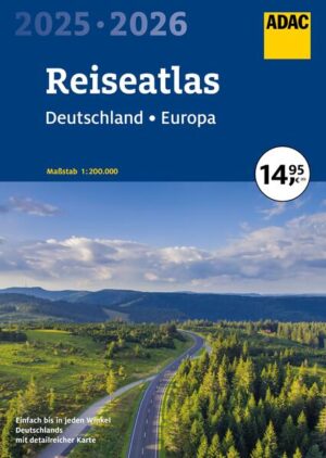 Durch moderne Kartografie zeichnet sich der ADAC Reiseatlas von Deutschland aus und bietet die perfekte Orientierung im Detailmaßstab.