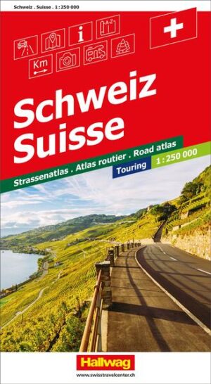 REISEATLANTEN UND -FÜHRER Die praktischen Reiseatlanten mit Spiralbindung Die übersichtliche Gestaltung mit Farbenleitsystem und das handliche Format garantieren den schnellen Zugriff zur gewünschten Information für Reisen und Ausflüge: Transitpläne in grossem Massstab mit allen wichtigen Verkehrsachsen zu den Stadtzentren und Parkmöglichkeiten Stadtpläne mit Sehenswürdigkeiten Reiseinformationen, Übersichtskarte, Distanzen-Tabelle, Notrufnummern, Autobahn-Anschlüsse Ortsverzeichnis Massstab: 1 : 250 000