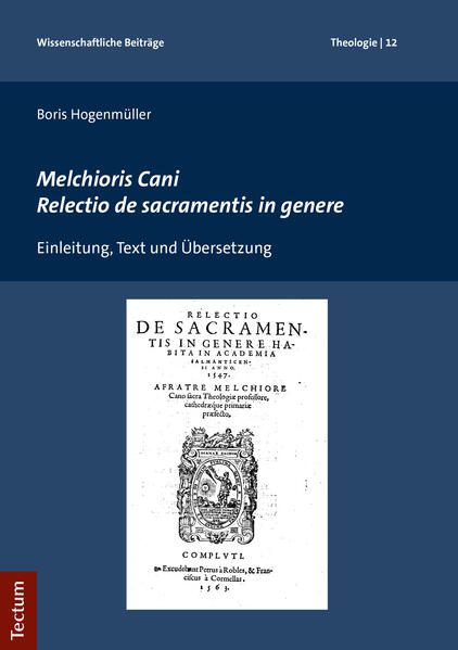 Der dritte Band der „Opera omnia Melchioris Cani“ widmet sich Canos erster „Relectio de sacramentis in genere“. Diese bedeutende Vorlesung hielt Melchior Cano im Frühsommer des Jahres 1547 als Lehrstuhlinhaber an der Universität von Salamanca als Festvorlesung zum Abschluss des akademischen Jahres. Die Thematik selbst bietet ein höchst interessantes Beispiel für die im 16. Jahrhundert vielfach diskutierte Sakramentenlehre, die insbesondere auf dem Konzil von Trient mit Nachdruck behandelt worden ist. 1550 erstmals gedruckt, wurde die Vorlesung bis ins 19. Jahrhundert hinein intensiv rezipiert. Neben einer generellen Einführung in Autor und Thematik wird erstmalig eine textkritische lateinische Edition mit deutscher Übersetzung geboten.