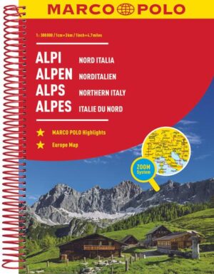 Die Alpen und der nördliche Teil der Apenninen im einheitlichen Maßstab von 1:300 000 von Passau bis Rom und von Montpellier bis Bratislava. Mit Highlights aus Kultur und Natur und landschaftlich schönen Strecken wird dein Roadtrip damit zum echten Erlebnis. Länder- und Reiseinformationen bewahren dich vor dem Knöllchen, und das praktischen Zoom-System bietet von der Europakarte bis zum Stadtplan immer das richtige Kartendetail, sowohl für die Planung als auch während der Fahrt.