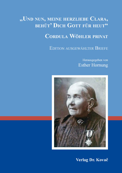 Am 6. Februar 1916 starb die religiöse Schriftstellerin Cordula Wöhler. Zu ihrem 100. Todesjahr liegt nun erstmals eine Edition ausgewählter Briefe vor. Bis heute erfreut sich ihr posthum vertontes Gedicht „Segne Du, Maria“ noch immer großer Beliebtheit, während ihre anderen zahlreichen Werke nach dem 1. Weltkrieg der Vergessenheit anheimfielen. Mit diesem Band soll die Mecklenburger Pfarrerstochter und Wahltirolerin, die 1870 in Freiburg i.Br. zum römischen Katholizismus konvertiert war, in ihrer Biographie wieder zugänglich gemacht werden als Beitrag zur alltags- und frömmigkeitsgeschichtlichen Frauenforschung. Dr. Esther Hornung M.A., Theologin und Historikerin, arbeitete als Wissenschaftliche Mitarbeiterin in der Christlichen Sozialwissenschaft der Katholisch-Theologischen Fakultät der Universität Würzburg, am Institut für Evangelische Theologie der Freien Universität Berlin und am Institut für Reformationsgeschichte und Neuere Kirchengeschichte der Evangelisch-Theologischen Fakultät der Ruhr-Universität Bochum sowie als Koordinatorin des Würzburger Graduiertenkollegs „Wahrnehmung der Geschlechterdifferenz in religiösen Symbolsystemen“.