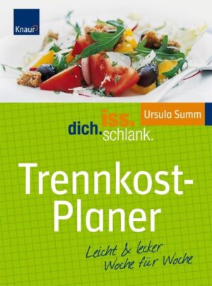 Gesund und langfristig abnehmen - kein Problem mit dem praktischen 4-Wochen-Planer der Trennkost-Expertin Ursula Summ. Mit Ernährungsplan und leckeren Rezepten für 28 Tage und (Motivations-) Tipps. Ganz nach der Devise: Iss dich schlank!