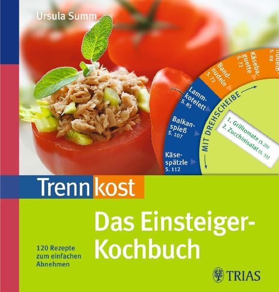 Trennkost für Starter: einfach, gesund - und so lecker! Schlank und vital dank Trennkost "Trennkost ist die beste Ernährungsform der Welt" - davon ist nicht nur Ursula Summ überzeugt. Trennkost entsäuert und entgiftet den Körper und hilft beim Abnehmen. Und das Beste daran: Sie müssen auf nichts verzichten, alleine auf das richtige Trennen und Kombinieren von Lebensmitteln kommt es an. Doch was genau trenne ich, was darf ich zusammen essen? Der leichte Einstieg Mit diesem Buch wird Ihr Start in die Trennkost kinderleicht! Durch das Trennkost-Farbsystem erkennen Sie auf einen Blick, zu welcher Lebensmittelgruppe ein Gericht oder einzelne Nahrungsmittel gehören. Zahlreiche Tipps helfen Ihnen dabei, die Trennkost in Alltag und Beruf zu integrieren - vom Schlemmerfrühstück am Morgen bis zum Genießerdessert nach einem tollen Trennkost-Abendessen. Bald haben Sie den Dreh raus! Mit der beigelegten Drehscheibe wählen Sie ein Hauptgericht aus dem Buch aus und erdrehen sich spielerisch eine leckere Beilage dazu. Praktisch auch als Spickzettel im Supermarkt oder am Buffet: blitzschnell sehen, welche Lebensmittel kombiniert werden dürfen und welche nicht. So einfach kann gesunde Ernährung sein - trennen Sie am besten gleich los!