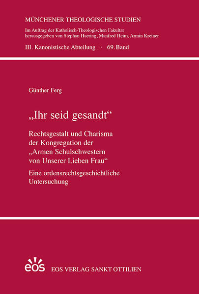 Darstellung des Eigenrechts der Armen Schulschwestern seit der Gründung durch Karolina Gerhardinger (1843) bis heute. Ausgehend vom Ordensrecht des 19. Jahrhunderts und dem zeitgenössischen Mädchenbildungswesen wird dabei der Schwerpunkt auf Rechtsmaterien gelegt, die beispielgebend und rechtsbildend gewirkt haben.