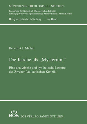 In der Kirchenkonstitution „Lumen Gentium“ wird die Kirche als Mysterium verstanden. Diese neue Sicht von Kirche ist bisher allerdings nur unzureichend erschlossen worden. Die vorliegende Untersuchung möchte zu einem besseren Verständnis des mysterium ecclesiae beitragen, indem die Theologie von „Lumen Gentium“ und die dahinterstehenden theologischen Strömungen entfaltet werden. Dies führt zu einer Abgrenzung von Mysterium und Sakrament und zum Entwurf einer Ekklesiologie des Mysteriums.