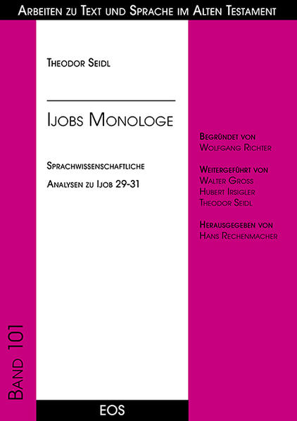 Das Ijob-Buch beschäftigt den Exegeten des Alten Testaments ein Forscherleben lang. Die zahllosen sprachlichen und inhaltlichen Probleme von Rahmenerzählung und Dichtung stellen ihn ständig vor neue Fragen. Ihre Beantwortung ist komplex und anspruchsvoll. Die vorliegende Studie widmet sich drei Texten der Ijob-Dichtung, die an der Peripetie ihres dramatischen Fortgangs stehen: Drei Monologe Ijobs bilden den Übergang vom Dialog mit den Freunden hin zu den Gottesreden. Sie bieten einen zusammenhängenden Argumentationsgang und sind doch Größen für sich. Ihren sprachlichen Mitteln und ihren textlichen Strukturen gehört das Interesse dieser Untersuchung