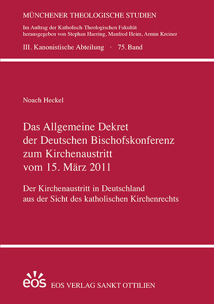 Die Deutsche Bischofskonferenz hat mit Erlass des Allgemeinen Dekrets vom 15. März 2011 unmissverständlich deutlich gemacht, dass der staatliche Kirchenaustritt eine gravierende Verletzung der communio der Kirche ist. Damit reiht sich der Erlass in die in Deutschland bestehende Tradition im Umgang mit dem staatlichen Kirchenaustritt ein. Von der mit dem Kirchenaustritt verbundenen Pflichtverletzung ist allerdings deren Ahndung zu unterscheiden, die im allgemeinen Kirchenrecht nicht geregelt ist. Dabei muss die Ahndung stets die Schwere der jeweiligen Pflichtverletzung berücksichtigen, um den Umständen des Einzelfalls gerecht zu werden. Bei seiner eingehenden Untersuchung der Rechtsfrage kommt der Autor zum Schluss, dass über eine Nachbesserung des Dekrets nachzudenken ist, bei der insbesondere ein Abstand zur Exkommunikation als schwerster kirchlicher Strafe zu wahren ist.