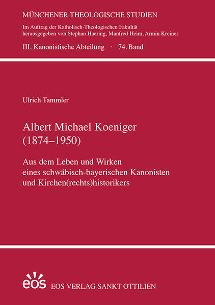 Prof. Dr. Albert Michael Koeniger betreute von 1919 bis 1938 den Bonner Lehrstuhl für Kirchenrecht und -geschichte. Er erwies sich dabei als streitbarer, zugleich aber auch als von großer Gewissenhaftigkeit und tiefem Gerechtigkeitsempfinden geprägter Wissenschaftler, für den das Prinzip „Gerechtigkeit“ sowie das Bestehen und Einhalten von Vorschriften-im umfassenden Sinn verstanden-kein Selbstzweck waren, sondern einen hohen Stellenwert besaßen. Der biographische Studie erarbeitet aus den Quellen seine zahlreichen Konflikte vor allem innerhalb der Theologischen Fakultät und gibt Einblicke in seine Rechtslehre.