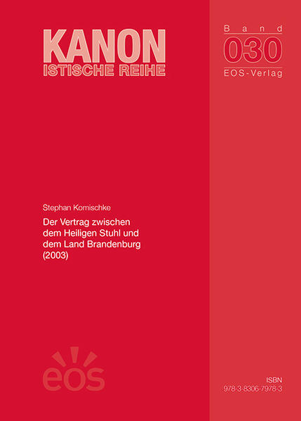 Am 12. November 2003 haben der Heilige Stuhl und das junge Bundesland Brandenburg einen gemeinsamen Vertrag unterzeichnet, der gemäß seiner Präambel „die Rechtslage der Katholischen Kirche in Brandenburg dauerhaft“ regeln will. Sein Inkrafttreten kann als Schlusspunkt der rechtlichen Neuorganisation der katholischen Kirche und der Neuordnung ihres Verhältnisses zur Staatsgewalt auf dem Gebiet der ehemaligen DDR nach der Deutschen Wiedervereinigung angesehen werden. Die Untersuchung behandelt die staatskirchenrechtliche Ausgangslage sowie die Streitthemen der Verhandlungen. Die Darstellung der einzelnen Vertragsbestimmungen soll die Grundlagen im staatlichen und kirchlichen Recht aufzeigen. Auch die weiteren Verträge des Heiligen Stuhls mit den neuen Bundesländern nach der Wiedervereinigung werden gewürdigt.