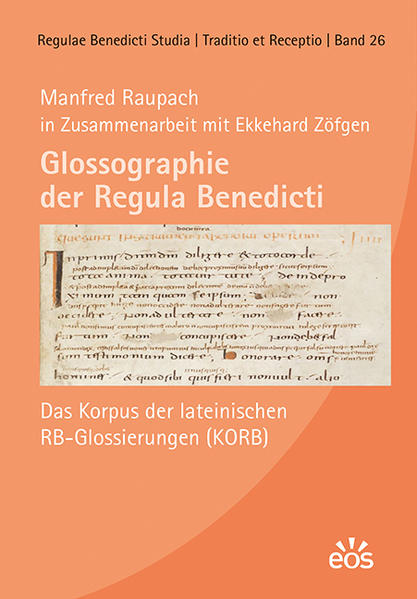 Mit den Reformbestimmungen des Konzils von Aachen (816-819) wurde die Regula Benedicti für alle Klöster des Frankenreiches verbindlich. Neben den Kommentaren trugen vor allem die Glossen zu einem angemessenen Regelverständnis bei. In der Zeit zwischen 800 und dem 11. Jahrhundert sind sie in 20 Handschriften aus dem gesamten westeuropäischen Sprachraum überliefert. Bis heute existiert keine annähernd vollständige Übersicht. Mit der synoptischen Präsentation von ca. 2800 Stichwörtern des Regeltextes und ihren lateinischen (und volkssprachigen) Interpretamenten erfährt in KORB die Mehrzahl der ca. 10000 Glosseneinträge aus allen derzeit bekannten RB-Glossaren ihre erste Veröffentlichung. Ediert in Zusammenarbeit mit Ekkehard Zöfgen