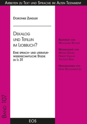 Ijob, dem trotz seiner Gottesfurcht alles genommen wird, wünscht sich, dass sein Klagen von Gott beantwortet wird. Denn seine Freunde sind überzeugt, dass sein Leid nur eine Folge von Sünde sein kann, und versuchen, ihn zu einem Geständnis zu bewegen. Ijob hält jedoch an seiner Unschuld fest und untermauert sie in einem ausführlichen Unschuldsbekenntnis, dem sogenannten Reinigungseid, in Ijob 31, der kontrovers diskutiert wird und zu Fragen Anlass gibt.