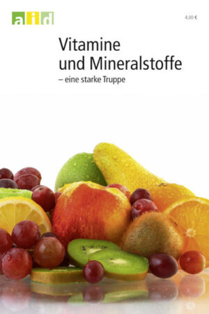 Vitamine und Mineralstoffe sind zwar winzig klein, aber ohne sie läuft im Körper nichts. Das Heft stellt die natürlichen Fitmacher ausführlich in Steckbriefen vor und erklärt, wie sie im Körper funktionieren. Es informiert darüber, welche Mengen der Körper benötigt, wie man sich vitamin- und mineralstoffreich ernährt und inwieweit eine Nahrungsergänzung Sinn macht. Darüber hinaus gibt die Broschüre Antworten auf häufig gestellte Fragen zum Thema. Dabei werden zum Beispiel die besonderen Ansprüche von Vegetariern erklärt und das Problem des Eisenmangels bei Frauen angesprochen. Ein leicht verständlicher Ratgeber für alle, die gerne bewusst und gesund essen.