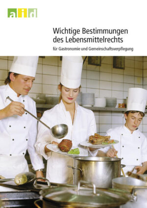 Die Broschüre erklärt die wichtigsten lebensmittelrechtlichen Prinzipien, geht auf den Gesundheitsschutz beim Umgang mit Bedarfsgegenständen ein und stellt die spezifischen Hygienevorschriften vor. Denn Gastronomen und Leiter von Großküchen müssen sich an das deutsche Lebensmittelrecht halten. Auch die Bestimmungen zu produktübergreifenden Vorschriften, etwa zu Preis- und Nährwertangaben oder den Warmhaltetemperaturen für Speisen, werden berücksichtigt. Darüber hinaus sind die Regelungen für besonders empfindliche Lebensmittel, wie Hackfleisch oder Fisch, enthalten. Wer in der Gastronomie oder Gemeinschaftsverpflegung arbeitet, verschafft sich mit dieser Broschüre einen fundierten Überblick über alle aktuellen Regelungen.