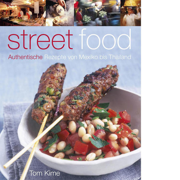 Die Aromen der großen weiten Welt, festgehalten in einem ungewöhnlichen Kochbuch: Chefkoch Tom Kime ist rund um den Globus gereist, um Street Food Rezepte zu sammeln. Die besten präsentiert er in diesem Buch. Über 90 leicht nachkochbare Gerichte aus Indien, Südostasien, Südamerika, der Karibik, Südeuropa, dem nahen Osten und Nordafrika machen "Street Food" zu einer eindrucksvollen kulinarischen Weltreise voller köstlicher Reiseerinnerungen und exotischer Genüsse. Ob Salate, Fingerfood, Currys, Wokgerichte oder Gebäck - jedes der über 90 Rezepte lässt sich ganz einfach nachkochen und zaubert die Düfte seines Ursprungslandes in die heimische Küche. Zahlreiche Geschichten rund um die Gerichte, die Menschen, die sie zubereiten und die Orte, für die sie typisch sind, verleihen jedem Gericht ein ganz besonderes Flair. Mit nach Art des Gerichts geordneter Rezept-Übersicht und Menüvorschlägen für Partys, Picknicks und viele andere Gelegenheiten.