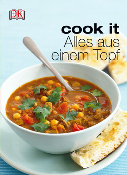 Stylish, handlich, günstig - Die trendigen kleinen Kochbücher der Reihe "Cook it" haben einiges zu bieten: Ganze 400 Seiten mit jeweils über 150 beliebten und innovativen Rezepten zum unschlagbar günstigen Preis von nur EUR 9,95! Tolle Food-Fotografien zu jedem Gericht lassen einem das Wasser im Mund zusammenlaufen und der praktische Flexi-Einband sorgt dafür, dass die Bücher beim Kochen auch garantiert aufgeschlagen bleiben.Die Gerichte aus diesem Band sind schnell gekocht und gelingen einfach immer - ob eine leckere Suppe als perfekter Auftakt für jedes Menü, ein wärmender Eintopf für kühle Tage oder ein leckeres Schmorgericht für Gäste. Und das Beste: Alles lässt sich ganz einfach in einem Topf - Schmortopf oder Suppentopf, Wok oder Auflaufform - zubereiten.