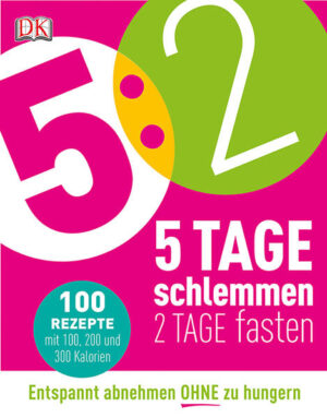 Entspannt abnehmen ohne zu hungern: Die neue Trend-Diät 5:2 begeistert nicht ohne Grund. Abnehmen von der ersten Woche an - wer wünscht sich das nicht? Das Konzept ist simpel: 5 Tage schlemmen und an 2 Tagen wird gefastet, mit 500600 Kalorien am Tag. Dank der Fastentage verlieren Sie Gewicht, verbessern Ihre allgemeine Gesundheit und steigern Ihr Wohlbefinden. Ob Blaubeer-Muffin, Kokos-Butternusskürbis-Suppe, Lasagne mit Auberginen oder Schokoladen-Orangen-Soufflés - die 100 Rezepte für Frühstück, Mittagessen, Abendessen und Desserts mit 100, 200 oder 300 Kalorien lassen sich zu Tagesmenüs kombinieren. So halten Sie Ihre Fastentage ein und werden trotzdem satt - ob alleine, zu zweit oder mit der Familie. Der 4-Wochen-Mahlzeitenplaner, Tipps für schlanke Snacks und eine Kalorientabelle helfen beim Einstieg und bei der dauerhaften Umstellung auf ein gesünderes Leben. Die 5:2-Diät wurde von britischen Wissenschaftlern entwickelt und ist ein international sehr erfolgreiches Konzept. Die preisgekrönte Ernährungswissenschaftlerin Angela Dowden entwickelte für dieses Kochbuch Rezepte, die schmecken und gleichzeitig beim Abnehmen helfen.