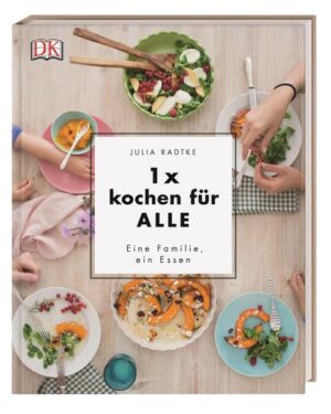 Der Partner liebt saftiges Steak, die Tochter isst nur vegetarisch und der Kleinste bekommt bei Grünzeug Schreikrämpfe - alle am Familientisch glücklich zu machen, kann eine echte Herausforderung sein. Aus diesem Grund hat die Foodbloggerin und Mutter Julia Radtke frische, gesunde und abwechslungsreiche Gerichte kreiert, die sowohl bei großen als auch kleinen Essern das Wasser im Mund zusammenlaufen lassen. Einmal kochen, alle glücklich machen - mit diesen vielfältigen Rezepten ist das kein Problem mehr! Bereiten Sie Ihrer Familie mit leckerem Hafer-Birnen-Brei den perfekten Start in den Tag, verwöhnen Sie sie mittags mit würziger Quesadilla mit Zitronenhühnchen und Avocadodip oder versüßen Sie Ihren Liebsten den Nachmittag mit köstlichen Naschereien wie Blauber-Mango-Joghurt oder Avocado-Schokomousse - hier finden Sie vielfältige und einfach zuzubereitende Mahlzeiten für jeden Geschmack und Anlass! Die Rezepte verraten zudem auf einen Blick, ob sie vegetarisch, vegan, glutenfrei oder mit Fleisch sind und bieten viele pfiffige Ideen zu Variationen für jede Altersstufe. Lecker und gesund kochen für die ganze Familie kann so einfach sein!