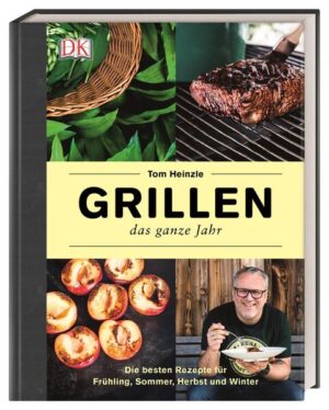 Geniales Grillbuch fürs ganze Jahr. Endlich 365 Tage Grillgenuss! Tom Heinzle verrät Ihnen, wie Sie saisonale, einfache Zutaten in besonderen Grillrezepten überraschend kreativ kombinieren - ob Zitronenhähnchen im Salzbett, geräucherte Forelle, Raclette, Tortillas oder Käsekuchen vom Rost. Dazu gibt’s tolle Menü-Vorschläge und Ideen für die Vorratskammer: Mit eingemachten Zutaten konservieren Sie das Beste aus jeder Jahreszeit. Stimmungsvolle Bilder machen Lust auf ganzjährigen Grillgenuss! Trend Ganzjahresgrillen! Gegrillt wird heutzutage das ganze Jahr. Die Zubereitung auf dem Grill verleiht vielfältigen Zutaten von Fleisch, über Fisch, Gemüse bis zu Obst einen unnachahmlichen Geschmack. Wintergrillen bei Schnee und frostigen Temperaturen ist nicht nur ein unvergessliches Erlebnis mit Freunden und Familie, sondern auch kulinarisch lohnenswert. Das Trend-Grillbuch vom bekannten Experten Tom Heinzle. Von Bärlauch und Spargel über Pfirsich und Lamm bis zu Maronen und Ente - der Grillprofi Tom Heinzle packt das Beste aus jeder Jahreszeit auf den Grill. Tom Heinzle gibt regelmäßig Grillkurse, gilt als Koryphäe auf seinem Gebiet und ist bereits erfolgreicher Grillbuch-Autor bei DK („Toms Grillwerkstatt“). Speziell die Verwendung von saisonalen Lebensmitteln liegt ihm sehr am Herzen. Diesen Ansatz verfolgt auch sein neustes Grillbuch. Denn was eignet sich schon besser fürs Ganzjahresgrillen als saisonale Zutaten? Kräuter, die im Sommer kräftige Würze geben, Kürbis, der im Herbst seinen vollen Geschmack entfaltet, und Wildfleisch, das die Weihnachtszeit und das Wintergrillen einläutet. Mit dem originellen Grillbuch ist saisonales Grillen ganz einfach! In seinen ausgefallenen Grillrezepten verwandelt Tom Heinzle je nach Saison einfache Zutaten in aufregende Geschmackskombinationen. Er erklärt die Zubereitung Schritt für Schritt, verrät dazu jede Menge Tipps und Tricks. So werden lauwarme Sommernächte und gemütliche Adventsabende zu ganz besonderen Grillevents, die alle an einen Tisch bringen. Darauf befinden sich saftige Fleischgerichte, knackiges Gemüse und selbst gebackenes Brot, das mit eingemachtem Gemüse aus dem Sommer den Extrakick bekommt. Und zum Abschluss gibt’s Süßes - natürlich ebenfalls vom Grill!