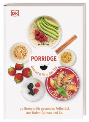 Porridge - Trendfrühstück für jeden Tag! Sie möchten Ihrem Körper morgens etwas Gutes tun? Porridge macht satt, fit und hält schlank! Mit dem nährstoffreichen Frühstücksbrei geht der Tag gut los: Es werden 70 Rezepte mit Haferflocken, Hirse oder Quinoa, Overnight-Oats, knusprigem Granola, frischem Obst, veganen und laktosefreien Milchalternativen aufgetischt. Die große Rezeptvielfalt angesagter Trendgerichte gibt es zum kleinen Preis im praktischen, übersichtlich aufgemachten Bestsellerformat. Porridge-Rezepte: Haferbrei für die wichtigste Mahlzeit des Tages Diese Porridge-Rezepte bringen gesunde Abwechslung in die frühen Morgenstunden: Haferflocken, Quinoa, Hirse oder Amarant bilden die Grundlage des Frühstücksbreis und haben reichlich Ballaststoffe im Gepäck, die den Blutzuckerspiegel im Gleichgewicht halten. Ihre Vitamine und Mineralstoffe versorgen den Körper mit wichtigen Nährstoffen für den Tag. Und wenn es mal besonders schnell gehen soll? Dann sind Overnight-Oats die perfekte Lösung: Einfach das Getreide über Nacht in Flüssigkeit quellen lassen und morgens aus dem Kühlschrank holen. Porridge selber machen - Buch-Highlights auf einen Blick: -70 vielfältige Porridge-Rezepte. -Übersichtliche Warenkunde. -Infos zum Gesundheitsplus. -Visuell einzigartig dargestellt - typisch für die DK Bestsellerreihe. -Cooles Cover. ✓Mit diesen trendy Porridge-Rezepten wappnen Sie sich für jede Herausforderung des Tages. Jetzt nachkochen und richtig durchstarten!