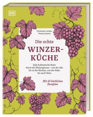 Köstliche Rezepte zum Wein für echte Genießer*innen Wein und Essen - eine unwiderstehliche Kombination! Dieses Wein-Kochbuch widmet sich den köstlichsten Gerichten der deutschen und österreichischen Weinregionen, von traditioneller Heimatküche bis zu modernen Interpretationen. 60 Rezepte mit Wein und zum Wein sowie stimmungsvolle Geschichten nehmen Sie mit auf eine kulinarische Reise in die beliebtesten Weinregionen. Kreativ kochen mit Wein und zum Wein Begleiten Sie Autorin Christiane Leesker und Fotografin Vanessa Jansen bei ihren genussvollen Streifzügen durch beliebte Weinhochburgen wie die Pfalz oder die Wachau. In diesem atmosphärisch bebilderten Kochbuch haben die zwei Weinliebhaberinnen die besten Rezepte rund um Wein für Sie gesammelt - vom traditionellen Lieblingsrezept bis zu zeitgemäßen Innovationen der jungen Winzerinnen und Winzer. - 60 vielfältige Rezepte zum Wein: Ob traditionell, bodenständig, innovativ oder international - Feinschmecker*innen kommen hier voll auf ihre Kosten mit leckeren Gerichten wie Kartoffelkuchen mit Weingelee, Mangoldquiche, Grüne Gazpacho von Trauben und Avocado, Schweinebraten mit Semmelknödel und Kraut oder einer Riesling-Apfel-Torte. - Porträts & Reportagen rund um den Wein: Winzer*innen teilen ihre Weinliebe und erzählen charmante Geschichten rund um ihre liebsten Rebsorten und Lagen, beliebte Traditionen und die Arbeit im Weinberg. - Fantastische Bilder aus den Weinregionen: Malerische Weinberge, wunderschöne Flüsse, die sich bis zum Horizont erstrecken und idyllische Kleinstädte. Eindrucksvolle Impressionen von deutschen und österreichischen Weinregionen laden zum Träumen ein. Lieblingsrezepte rund um den Wein! Ein wahres Genießer-Buch für alle, die mit gutem Essen das Beste aus dem edlen Tropfen holen möchten.