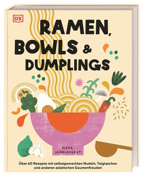 Asiatisches Kochbuch für Bowl-Liebhaber*innen Hier vereinen sich die vielfältigen Aromen Asiens zu unverwechselbaren Geschmackserlebnissen in einer Schüssel! Mit 66 asiatischen Rezepten holen Sie sich Ramen, Ba Mee, Udon und Co. in Ihre heimische Küche. Von Gewürzen und Saucen über Toppings bis zu Nudeln, Reis oder Dumplings - Schicht für Schicht vermengen sich die einzelnen Komponenten zu einem schmackhaften kulinarischen Gesamtkunstwerk. Ihr persönliches Asia-Glück in der Bowl! Die asiatische Trendküche für zu Hause mit selbstgemachten Nudeln, Dumplings und Co. In diesem Buch zeigt Ihnen die britische Kochbuch-Autorin Pippa Middlehurst, wie sich die Zutaten aus der asiatischen Speisekammer mit etwas Kreativität und den richtigen Gewürzen zu spannenden und leckeren Gerichten für die Alltagsküche zusammensetzen lassen. In diesem asiatischen Kochbuch finden sich vegane, vegetarische, Fleisch- oder Meeresfrüchte-Gerichte für jeden Geschmack. Lernen Sie, wie selbstgemachte Nudeln, wie Ramen, Ba Mee oder Udon hergestellt werden und worauf es bei der Zubereitung von Dumplings und Teigtaschen ankommt. Köstliche asiatische Gerichte für die Alltagsküche • 66 gelingsichere asiatische Rezepte: Von Paitan Ramen mit gebratener Ente und Udon mit Miso aus dem Tontopf über Mapo-Tofu-Teigtaschen bis hin zu Reis-Bowl mit Gemüse-Tempura. • Schritt-für-Schritt Anleitungen erklären anschaulich, wie z.B. selbstgemachte Nudeln, Ramen, Dumplings oder Teigtaschen hergestellt werden. • Praktische Küchentipps: z.B. zum Nachkochen und Einfrieren, zu asiatischen Grundrezepten und zur idealen asiatischen Speisekammer. Die Vielfalt der asiatischen Küche auf dem eigenen Teller. Entdecken Sie, wie einfach es ist, leckere Ramen, Bowls und andere Köstlichkeiten Asiens zu kochen.