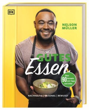 Gutes Essen beginnt beim Einkauf Sternekoch Nelson Müller zeigt, wie lecker und unkompliziert das Kochen mit nachhaltigen Produkten ist. Sein Kochbuch geht über die alltägliche Frage nach „Was essen wir heute?“ weit hinaus: Was gibt es zu beachten beim richtigen Einkauf, bei Regionalität & Saisonalität? Wie kann ich Müll vermeiden und meinen CO2 Fußabdruck verkleinern? Mit alltagstauglichen Antworten bietet Nelson Müller die perfekte Grundlage für Nachhaltigkeit und gesundes Essen - mit über 75 Genuss-Rezepten! Es gibt viele Aspekte, die gutes Essen ausmachen Nelson Müller beschäftigt sich täglich mit Themen wie Nachhaltigkeit, Lebensmittelqualität und dem CO2 Fußabdruck. In diesem Kochbuch teilt er sein Wissen und gibt wertvolle Augenöffner-Tipps rund um gesundes Essen und nachhaltige Ernährung. Dabei kommt natürlich auch der Genuss nicht zu kurz: Es gibt „Brot-Müsli mit Pflaumen und Zimt-Hafermilch“ zum Frühstück, „Hirsesalat mit Zitronen-Minz-Joghurt“ als Beilage oder „Paprika-Gnocchi mit Fenchel und Kümmelchips“, aber auch „Maultaschen von der Forelle mit Meerrettichsauce“ als Hauptgericht, denn auf Fleisch und Fisch muss nicht verzichtet werden. Kochen mit Freude und gutem Gewissen - Das neue Kochbuch von Nelson Müller zeigt, dass jeder gutes Essen zubereiten kann - Über 75 alltagstaugliche Genuss-Rezepte vom Frühstück bis zum Dessert, ergänzt durch Tipps und profunde Informationen zu nachhaltigem Einkaufen und Kochen - Einfach gutes Essen! Abwechslungsreiche Rezepte und überraschende Kombinationen wecken die Lust auf mehr Nachhaltig kochen zum Wohle unseres Planeten: Nelson Müller verrät, wie Sie mit diesen 75 Rezepten nicht nur geschmacklich punkten, sondern auch umweltbewusst einkaufen und genießen!