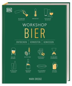 Workshop Bier: Der ultimative Guide für Bierliebhaber & Genießer Malzig oder fruchtig, goldgelb oder espresso-schwarz, trüb oder klar, mit oder ohne Schaum: Die Vielfalt an Bieren wartet nur darauf, mit allen Sinnen entdeckt zu werden! Das umfassende Bier-Buch vereint spannendes Wissen zu Braukunst und Biersorten mit praktischen Tipps zur Verkostung: Welches Bier gehört in welches Glas? Wie gelingt die perfekte Schaumkrone? Welches Essen ergänzt die Aromen des Bieres am besten? Alles Wissenswerte über Bier in einem Buch: - Biersorten aus aller Welt im Porträt: Lagerbier, Pale Ale, IPA, Weizen, Belgisches Bier und viele mehr - Informative Fakten rund ums Bier: von der Entstehung des Bieres über Zutaten und Geschmacksnoten bis hin zu aktuellen Trends - Praktische Tipps und Tricks wie die Wahl des passenden Glases und das richtige Einschenken für die perfekte Schaumkrone - Moderne Gestaltung: Anschauliche Grafiken und Illustrationen Bier-Tasting in Buchform: Der unterhaltsame Einstieg in die Welt des Bieres Hopfig, rauchig, mit fruchtiger Note, malzig im Abgang oder schön ausbalanciert: Nach der Lektüre dieses Buches lässt sich selbst das schon unzählige Male getrunkene Lieblingsbier noch einmal ganz neu entdecken! Leicht verständlich vermittelt der britische Bierexperte Mark Dredge sein Wissen über alte und neue Brautechniken sowie traditionelle und moderne Aromen und erklärt, wie man den eigenen Geschmack schulen kann, um Bier zu verkosten wie ein echter Bier-Profi! Ideal als Geschenk: Der optimale Begleiter für (angehende) Bierkenner, die das beliebteste alkoholische Getränk der Deutschen in all seinen Facetten kennenlernen, schmecken und genießen möchten!