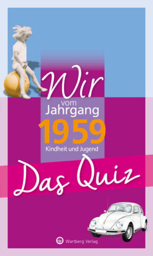 Unternehmen Sie anhand von 80 Quiz-Fragen (und Antworten) aus den Bereichen Alltag, Politik, Sport, Kultur und Wissenschaft eine unterhaltsame Zeitreise in Ihre Kindheit und Jugend. Jahrgang 1959 - wir sind in einer spannenden Zeit aufgewachsen. Gleichwohl sind viele Menschen, Dinge und Ereignisse, die in jenen Tagen die Welt bewegten, fast in Vergessenheit geraten. Denn wer weiß noch, wer in unserem Geburtsjahr die berühmte „Küchendebatte“ führte oder wie der König von Lummerland hieß? Wer erinnert sich, wie viele Geschwister John-Boy Walton hatte, was auf der 1000-DM-Banknote abgebildet war oder was es mit dem „Wembley-Tor“ auf sich hatte?