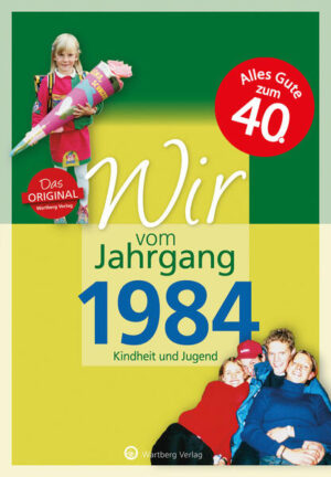 Aufgeregt und erwartungsvoll, so blickten wir damals in die Zukunft! Erinnern Sie sich mit uns an die ersten 18 Lebensjahre - an Ihre Kindheit und Jugend! Jahrgang 1984 - das war eine Kindheit und Jugend, in der uns viel geboten wurde. Mit Biofläschchen, im Tragetuch und mit den Kontakten im Spielkreis entwickelten wir uns prächtig. Groß und kräftig wagten wir nun Neues: Das erste Mal auf Skiern, der erste Schultag, der erste Ausritt auf einem Pferd. Das eigene Piercing und der Computer im Zimmer läuteten schließlich die Jugendzeit ein. Wir erinnern uns an Konfirmation und erste Beziehungen, an Boygroups und die Baby-G, an Instant Messaging und unseren Führerschein. Das hieß, Ziel erreicht: Endlich 18!