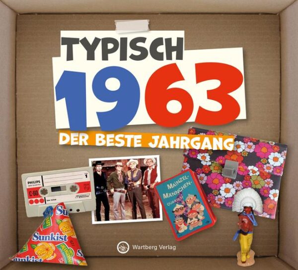 Typisch 1963 – Der beste Jahrgang Das perfekte Geschenk und persönliche Mitbringsel zum runden Geburtstag! Mit diesem wunderschön gestalteten Geschenkbuch entführen wir Sie zurück in Ihre Kindheit und Jugend. Viele zeittypische Bilder mit Schmunzelfaktor sorgen garantiert für Aha- Erlebnisse. Kurzweilige Texte zu Themen wie Spiele und Geschichten, Schule und Freizeit, Film und Fernsehen, Mode und Musik, Technik und Mobilität wecken jede Menge schöner Erinnerungen an die bunteste und prägendste Zeit im Leben. Öffne die Schatzkiste der Erinnerungen und tauche ein in die aufregende Zeit deiner Kindheit und Jugend!