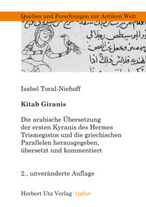 Die Kyraniden sind eine Gruppe apokrypher magischer griechischer Traktate aus der heidnischen Spätantike, die als Offenbarung der sagenhaften Gestalt des Hermes Trismegistos galten. Sie wurden schon im 12. Jh. ins Lateinische übersetzt und erfreuten sich bis in die Renaissance hinein großer Beliebtheit in Byzanz und dem Westen. Die vorliegende Arbeit präsentiert nun die älteste erhaltene Version, nämlich die vollständige arabische Übersetzung des ersten Buches, die aus dem 9. Jh. stammt. Sie bildet nicht nur ein wichtiges Zeugnis für die Textkonstitution, sondern auch für die fruchtbare Rezeption hellenistischer Arkanwissenschaften im Islam. Um das Werk sowohl Gräzisten wie auch Arabisten und Religionswissenschaftlern zugänglich zu machen, wurde dem arabischen Text eine umfangreiche Einführung und eine kommentierte Übersetzung beigefügt, außerdem wurden die entsprechenden Parallelpassagen aus dem griechischen Text abgedruckt.