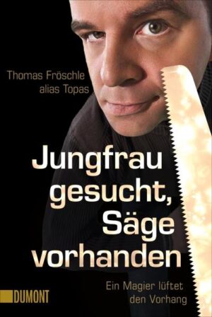 Seit 25 Jahren bereist Thomas Fröschle, zweifacher Weltmeister der Zauberkunst, unter dem Künstlernamen »Topas« die Welt mit dem Ziel, Menschen zu täuschen – die das gern mit sich geschehen lassen. In ›Jungfrau gesucht, Säge vorhanden‹ verrät er seinen Lesern, wie man Zauberkünstler wird, und berichtet von Höhepunkten und Katastrophen: Von den Anfängen mit dem Zauberkasten (Plastiktricks, die nicht funktionierten) und den ersten Auftritten vor Publikum (wehrlose Verwandtschaft, die nicht funktionierte), von wunderbaren Erlebnissen mit den größten Zauberern der Welt, aber auch von verschrobenen Gauklern und Nerds im Paillettenjackett. Dieses humorvolle Memoir über die verblüffenden und erheiternden Erfahrungen eines begnadeten Illusionisten wird sowohl die Magiebegeisterten als auch die Comedy- Freunde unter den Lesern ansprechen. Thomas Fröschle wirft einen Blick hinter die Kulissen der Zauberei und deckt die oftmals hochkomischen Geheimnisse einer Kunst auf, die ein Millionenpublikum begeistert.