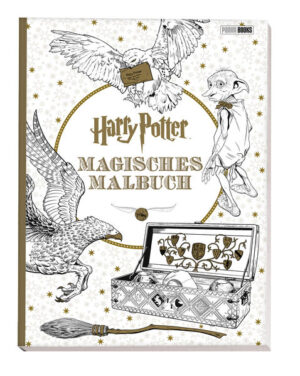 Willkommen im magischen Harry- Potter- Malbuch! Hier findet sich alles, was das kleine und große Malerherz begehrt: von den Wappen der vier Hogwarts- Häuser über das schillernde Sortiment von Weasleys Zauberhaften Zauberscherzen bis hin zu Schloss Hogwarts und dem Verbotenen Wald