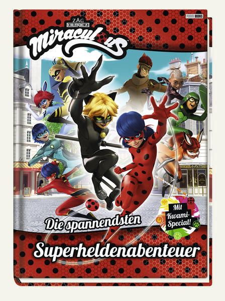 Ladybug und Cat Noir sind ein unschlagbares Team…eigentlich! Denn der Superschurke Hawk Moth schickt immer fiesere Bösewichte los, um die beiden Superhelden endgültig zu besiegen. Zum Glück gibt es die magischen Miraculous! Dank der Kwamis Sass, Kaalki, Longg und Xuppu gibt es neue Superhelden in der Stadt, die Ladybug und Cat Noir aus der Patsche helfen. Begleite die neuen Superhelden bei ihren ersten Abenteuern! Und das Beste: Erfahre am Ende des Buches in einem Kwami-Spezialteil alles über die neuen Kwamis, ihre Miraculous und die neuen Superkräfte.