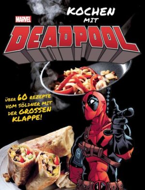 Zeit für ein paar Chimichangas! Mit den über 60 Rezepten in diesem Buch zeigt Deadpool auf seine einzigartige, unvergleichliche Weise, dass er nicht nur ein Meister des seichten Humors ist, sondern dass seine berüchtigten Fertigkeiten im Umgang mit scharfen Küchenutensilien auch noch zu etwas anderem gut sind, als böse Buben zu zerschnetzeln! Präsentiert vom Söldner mit der großen Klappe höchstselbst, findet ihr hier Rezepte für einige von Deadpools Leibspeisen, darunter u. a. Tacos, Pizza, Pancakes und Hamburger. Dazu kommen noch ein paar von seinen besten Freunden/ärgsten Feinden inspirierte Gerichte. Von herzhaften Frühstücksleckereien wie Crêpes des Zorns über fesche Hauptgerichte wie Kebab bis hin zu dekadenten Desserts mit Einhörnern bieten euch diese Seiten alles, was ihr braucht, um in der Bequemlichkeit eurer eigenen Bude fesche Festessen zu kredenzen! Aus verkaufsfördernden Gründen hat Wade außerdem einige detaillierte Instruktionen beigefügt, um auch den Küchen-Novizen da draußen die Grundlagen der Pool-Cuisine nahezubringen, einschließlich des korrekten Umgangs mit Messern und Sicherheitshinweisen beim Frittieren. Prall gefüllt mit supercoolen Fotos und von fragwürdigem Unterhaltungswert ist dieses Kochbuch ein Muss für alle Hobbyköche, Marvel-Leser und Deadpool-Fans dieser Welt!