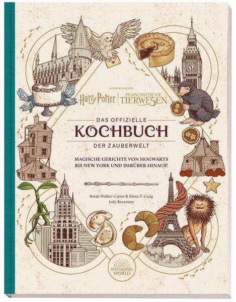 Verzaubere deinen Geschmackssinn mit dem offiziellen Kochbuch zu den Harry Potter und Phantastische Tierwesen-Filmen! Ob Ginny Weasleys Sternentartelettes, Hagrids Kürbispudding oder Tina Goldsteins ultimative New Yorker Hotdogs: Über 80 köstliche, von den Filmen inspirierte Rezepte warten darauf, von dir entdeckt zu werden. Von den opulenten Festmahlen in der Großen Halle bis zu den köstlichen Leckereien aus Jacob Kowalskis Bäckerei - dieses Buch lässt keine kulinarischen Wünsche offen. Hier finden Fans magische Genüsse der britischen, amerikanischen und französischen Küche aus der Welt von Harry Potter und Phantastische Tierwesen. Garniert mit spannenden Hintergrundinformationen aus den Filmen und gespickt mit tollen Filmfotos bietet dieses Kochbuch praktische Schritt-für-Schritt-Anleitungen für zahlreiche köstliche Rezepte. FREU DICH AUF MAGISCHE REZEPTE, DARUNTER: - Dudleys Geburtstagsfrühstück - Lecker gefüllte Eulenpost-Päckchen - Professor Lupins Vollmonddrink - Feuerrote Phönix-Cocktails - Gefüllte Tomaten nach Niffler-Art - Schokoladenbecherkuchen nach dem Rezept der Goldstein-Schwestern - und vieles mehr!