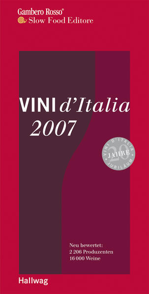 Auch in diesem Jahr wurde der Vini d'Italia wieder vollständig überarbeitet und neu verfasst. Dabei wurden über 30.000 Weine von Gambero Rosso® und Slow Food Editore® verkostet und bewertet. In die Ausgabe 2007 gehen damit über 16.000 der besten italienischen Weine ein, darunter auch jene 282 Weine, die die begehrten 'Drei Gläser' und somit die wichtigste Auszeichnung für Italienische Weine erhalten haben. Dieses umfangreiche Werk ist der Klassiker unter den Einkaufsführern und bietet eine einzigartige Zusammenstellung hochkarätiger italienischer Weine. Kurzportraits von mehr als 2206 Produzenten geben Informationen zu den jeweiligen Erzeugnissen und interessante Einblicke zu Neuerungen im Winzerhandwerk. Ein umfangreiches Verzeichnis im Anhang ermöglicht zudem das schnelle Auffinden von allen aufgeführten Erzeugern und Weinen. Jeder, der sich für italienische Weine interessiert, wird auf die Vini d'Italia 2007 nicht mehr verzichten wollen.