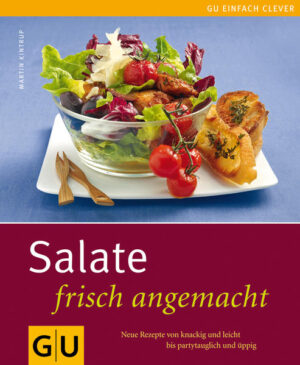 Salat hat sich gemausert: Von der kleinen, unbeachteten Beilage in trauriger Tunke hin zum echten Allrounder-Star, den inzwischen nicht nur Figurbewusste lieben. Kein Wunder, bei dieser Vielfalt an Variationsmöglichkeiten, die in rund 90 Salatrezepten eindrücklich demonstriert wird. Gut angemacht präsentieren sich die unterschiedlichsten Blattsalate, aber auch Gemüse, Obst, Fleisch, Fisch, Nudeln und Getreide. Sie erscheinen als feine Vorspeisen oder vitaminreiche Beilagen, kommen üppig aufgepeppt als Hauptgericht daher oder machen auch als Partysalat auf dem Büfett eine gute Figur. Und wer einfach seinen altbekannten Kopfsalat frisch auffrisieren will, findet zusätzliche Rezepte für Dressings, selbstgemachte aromatisierte Essige und Öle oder zusätzliche Salat-Toppings.