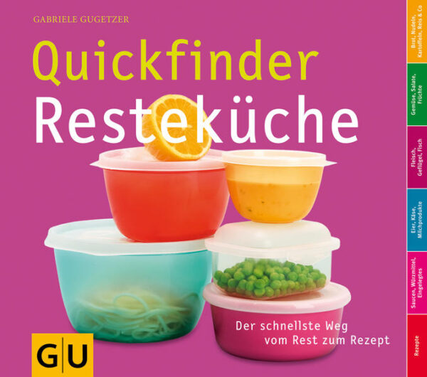 Ideen zur Resteverwendung - praktisch und übersichtlich!Wenn viel gekocht wird, bleiben immer mal Reste übrig. Was mache ich damit? Natürlich an einem der nächsten Tage damit weiterkochen! Denn mit Resten und aus Resten entstehen oft die allerbesten Gerichte. Jede Menge Ideen dafür finden Sie hier in diesen praktischen Tabellen. So bleibt alles länger frisch!Vorratshaltung ist schon immer ein wichtiges Thema im Alltag - hier gibt es zu allen Produkten die Tipps für Lagerung, Aufbewahrung und Haltbarkeiten. Damit nichts weggeworfen wird und Sie das Geld dafür nicht umsonst ausgeben. Jeder kennt das Problem: Was tun mit dem harten Brotkanten, dem letzten Zipfel der Wurst, der übrig gebliebenen Spaghetti-Portion?Alle sind satt, keiner mag mehr, also wohin damit? Natürlich gut verpackt in den Kühlschrank, denn morgen schon könnte genau dieser kleine Rest die Grundlage sein für eine raffinierte Vorspeise, ein kleines Süppchen, eine ganz und gar ungeahnte Köstlichkeit. Im besten Fall gilt: Nichts geht verloren und der Zufall beschert ein neues Leibgericht. Im Quickfinder Resteküche findet man schnell und unkompliziert seinen Favoriten: Der Tabellenteil führt zur passenden Rezeptidee, die im Rezeptteil genau beschrieben wird, natürlich ergänzt mit wichtigen Tipps zu Mengen und Verwendung. So wird vielleicht aus dem Brotrest ein köstlicher Brotsalat, aus dem Wurstzipfel eine Pastasauce und aus dem Spaghettirest ein überaus knuspriger Nudel-Puffer. Kreativer war Kochen nie!