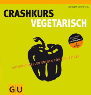 In Sachen Kochen noch etwas grün hinter den Ohren, aber große Lust auf grüne Küche? Dann nichts wie ran an Crashkurs Vegetarisch! Denn hier lautet das Motto: Mit wenigen Worten, aber vielen Step-by-Step-Fotos ganz einfach vegetarisch kochen lernen! Und so funktioniert das Ganze:Nach einer kurzen Einführung in die vegetarische Ernährung gehts gleich ab in die Küche: Von Salaten über Nudeln bis hin zu Tofu und Getreide zeigt das Buch Schritt für Schritt, wie etwa rote Linsen, Spinat oder Couscous nicht nur vor-, sondern auch gleich zubereitet werden. Erste leckere Erfolgserlebnisse in Form von z. B. Tomaten-Vinaigrette, Sojabolognese oder Käseomelett sind also garantiert! Und verleiten ruck, zuck dazu, gleich in den jeweiligen Rezeptteil weiterzublättern, wo sich viele weitere Ideen tummeln, die genannten sowie viele andere Produkte aufs Feinste zuzubereiten und das Gelernte quasi ganz nebenbei umzusetzen. Sehen, lernen, kochen: Mit Crashkurs Vegetarisch nichts einfacher als das!