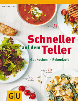 Wenig Zeit zum Einkaufen und noch weniger Zeit zum Kochen?Das kennen Sie sicherlich alle. Und freuen sich umso mehr auf ein leckeres Essen, das Sie und die Familie den Tag genießen lässt. Schneller auf dem Teller bietet alles, was eilige Köche brauchen: über 90 kreative, unkomplizierte Rezepte, die in weniger als 30 Minuten auf dem Tisch stehen. Und das Beste: Für alle Gerichte benötigen Sie maximal 10 Zutaten - zumeist frische, clever kombiniert mit Convenience-Produkten -, die man problemlos in jedem Supermarkt bekommt. So gelingt gut Kochen auch Ungeübten in Rekordzeit, nach dem Motto: geschickt einkaufen und schnell zubereiten. Damit mehr Zeit zum Genießen bleibt!