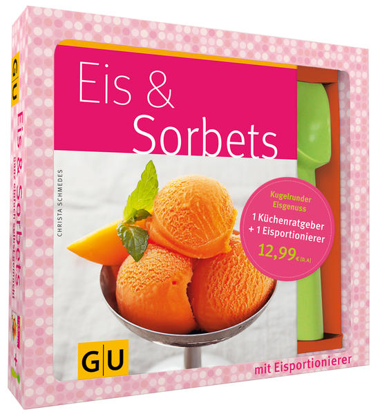 Sie haben noch nie Eis gegessen, wenn Sie noch nicht selbst gemachtes Eis hatten: Extrafrisch aus der eigenen Küche übertrifft es die Industrieware aus dem Supermarkt und überholt auch locker die Lieblingseisdiele. Dieses Kochbuch bietet 50 einfache Rezepte für hausgemachten Eisgenuss rund ums Jahr: cremiges Eis und sahnige Parfaits, fruchtige Sorbets und frische Granitas. Alle Rezepte gelingen im Handumdrehen, mal mit und sehr häufig sogar ohne Eismaschine. Damit Sie das Eiscafe zu Hause auch gleich eröffnen können, gibt es in der hübschen Geschenkbox noch einen stabilen Eisportionierer dazu.