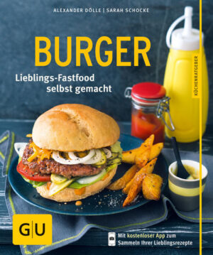 Die besten Burger der Stadt gibt’s jetzt zu Hause!Früher war ein Burger nur ein Burger, aber mittlerweile hat sich der saftige Hochstapler zum echten Allrounder entwickelt. Zwischen die Brötchenhälften kann man alles packen, worauf man Lust und Laune hat: Erlaubt ist, was schmeckt - und am besten schmeckt es selbst gemacht! Sie haben Hunger auf neue Ideen für Ihr Lieblings-Fastfood? Dann kommt der GU-Küchenratgeber Burger gerade recht. Ob Crispy-Chicken-Burger, Sonntags-Burger mit Kasseler oder Seelachs-Burger mit Gurkensalat - da läuft einem schon beim Blättern das Wasser im Mund zusammen. Zubereitet werden die Pattys in der Pfanne, im Ofen oder auf dem Grill, und das Beste: Auch das Brötchen, sonst nur labbrige Fertigware, wird selbst gemacht. Dazu gibt es würzige Saucen und knusprige Fritten oder Coleslaw. Vegetarier kommen beim Mexicana-Burger ins Schwärmen, und mit Entenbrust und Cranberry-Chutney wird der Burger sogar als Weihnachtsessen salonfähig. Und dann sollte man ihn auch mal ganz stilvoll mit Messer und Gabel essen. Das steckt im Buch: Grundrezept Burger-Brötchen Jetzt wird's heiß: Grillen, braten, backen Mit Fleisch Mit Fisch und Geflügel Vegetarisch und vegan Burger im Bau Geschmack on top: Burgersaucen Leckeres dazu: Coleslaw, Fritten & Co.