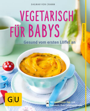 Gesunde Veggiekost fürs Baby - vielseitig, vollwertig, optimal kombiniertSie sind Vegetarierin und möchten auch für Ihr Baby vegetarisch kochen - sind sich aber nicht sicher, wie das funktioniert und ob es gut für Ihr Kind ist? Kompetente Antworten auf diese Fragen gibt die Ernährungsexpertin Dagmar von Cramm im GU-Küchenratgeber Vegetarisch für Babys. Zunächst ist alles ganz einfach: Da gibt es für Babys nichts Besseres als Muttermilch. Aber zwischen dem Ende des 4. und 6. Monats wird es Zeit für die ersten Breichen - und die können natürlich auch vegetarisch sein! Allerdings ist es nicht damit getan, Hühnchen oder Rind einfach wegzulassen. Wichtig ist die optimale Mischung an Zutaten, damit Ihr Baby mit allen Nährstoffen versorgt wird, die es braucht. Darauf sind die Rezepte perfekt abgestimmt - und sie haben noch einen Vorteil: Oft können die Mütter gleich für sich mitkochen! Bevor man die Erwachsenenportion verfeinert, wird die Babyportion einfach abgezweigt. Dazu gibt es alle wichtigen Infos rund um die Versorgung Ihres Kindes im ersten Lebensjahr. Das steckt im Buch: Was Ihr Baby im ersten Jahr braucht Das meint die Wissenschaft Wichtige Nährstoffe Veggie-Essplan im ersten Jahr Körner und Flocken, Nüsse und Samen Was dem Baby bekommt - Allergien, Unverträglichkeiten und Tabus Mittags gibt's Gemüsebrei Abends, nachmittags & morgens: Erst Brei, dann Knabberei Glossar Beikostplan fürs 1. Lebensjahr Saisonkalender Gemüse, Pluspunkte für jede Sorte Die 5 Top Obstsorten